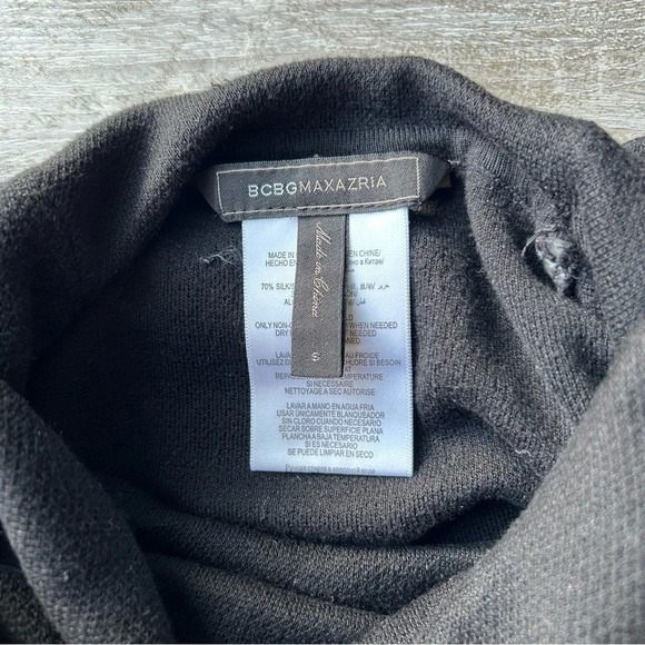 BCBGMAXAZRIA SILK BLEND BLACK COMBO AZURA SWEATER  DRESS - Picture 6 of 13